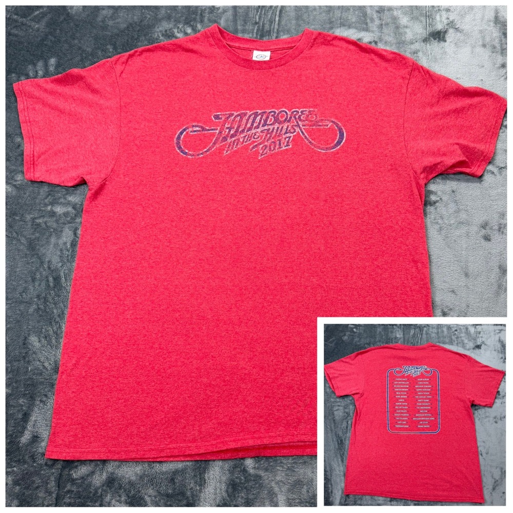 Jamboree In The Hills 2017 T-Shirt Mens XL Red Country Music Festival Lineup Tee